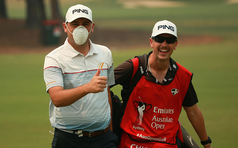 Kiwi Ryan Chisnall in the First Round at the Emirates Australian Open in Sydney (Photo:Dave Tease Golf NSW)