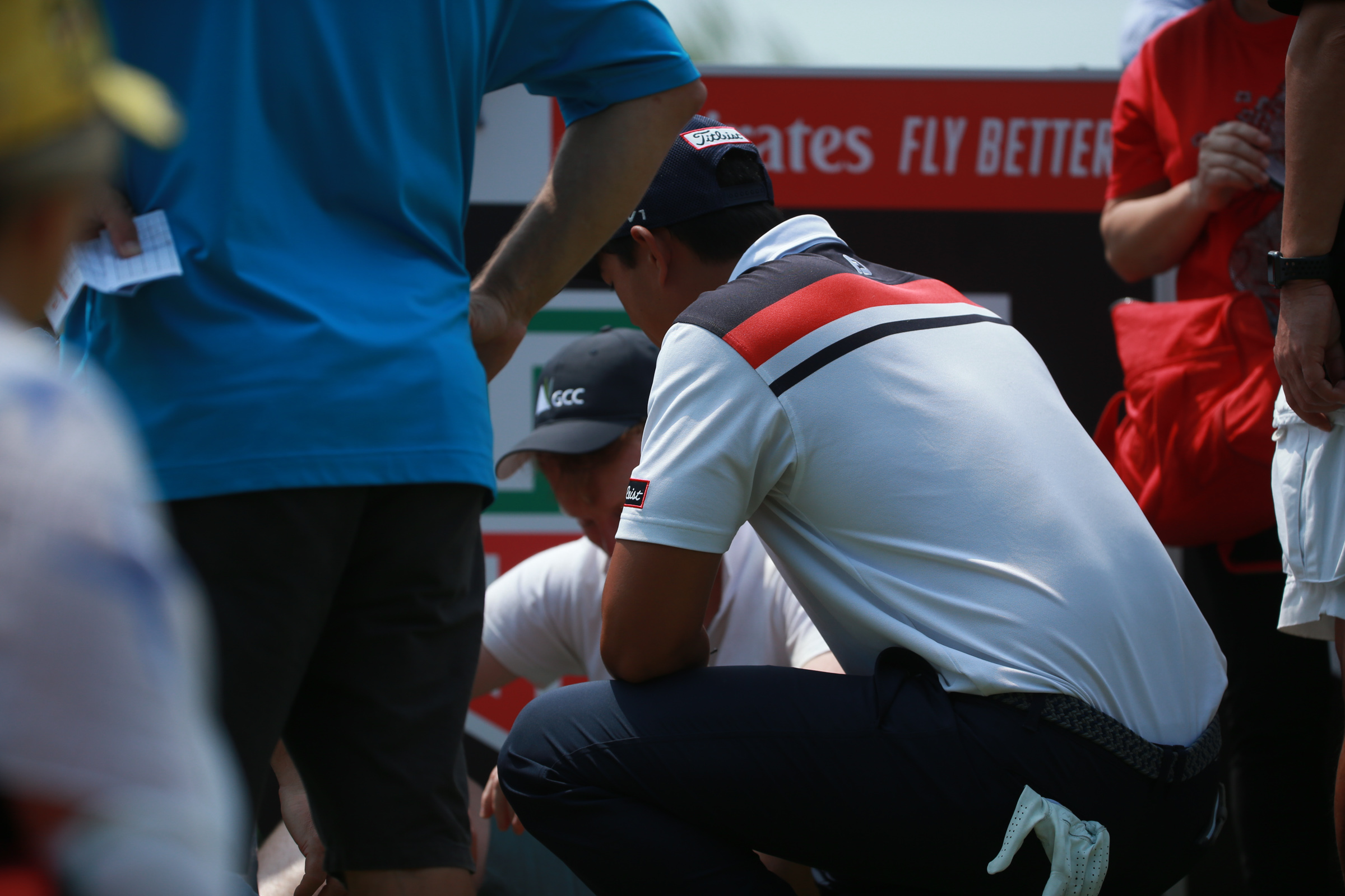 Denzel Ieremia goes to assist an injured spectator on Day 4 of the 2019 Australian Open (Photo: Dave Tease Golf NSW)