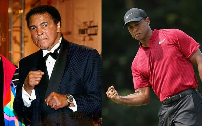aliVwoods American idols Muhammad Ali and Tiger Woods