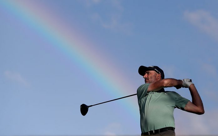Geoff-Ogilvy-day2-nz--open Geoff Ogilvy tees off during day two of the 2020 New Zealand Golf Open at The Hills in Queenstown, New Zealand. (Photo by Hannah Peters/Getty Images)